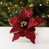 26cm Poinsettia Glitter Flower Large Fake Flowers New Christmas Flowers  Christmas Decoration