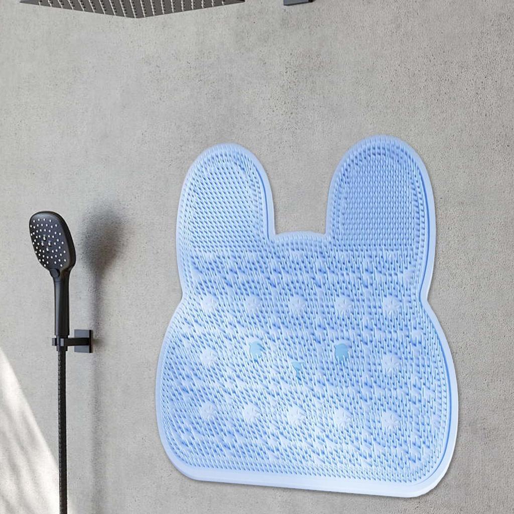 Silicone Massage Shower Mat Non-slip Wash Foot Pad Foot Exfoliating Bathroom Rub Back Brush with Sucker Bath Massage Brush Pad