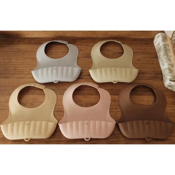 TGM Silicone Clamshell Baby Food Bib, Beige, 1 Piece, 1 Piece