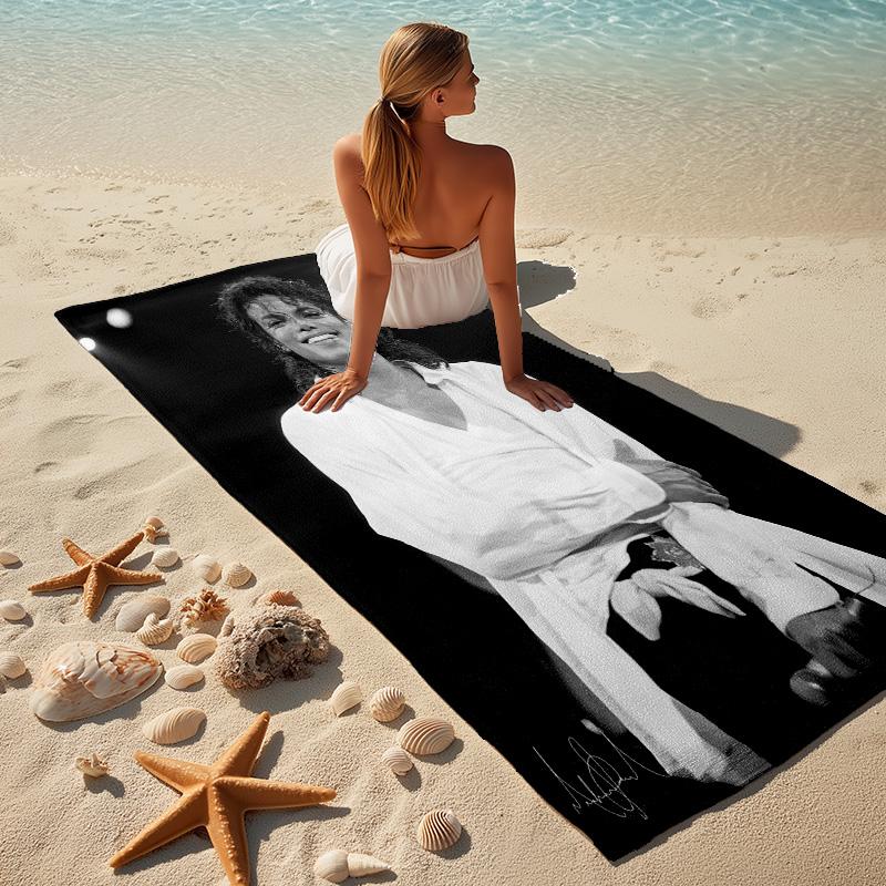 Michael Jackson Collage Stylish Digital Printing Beach Towel Quickdrying Absorbent Blanket For Beach Pool Gym Travel