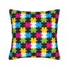Rainbow Autism Awareness Puzzle Seamless Pattern Pillow Cover  Design Cushion Cover Funny Pillow Case For Office Car Home Decor