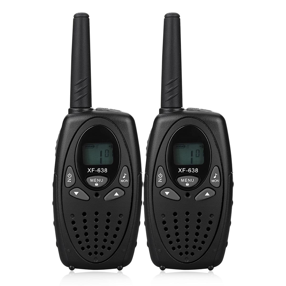 

638 LCD екран Walkie Talkie Twintalker Pmr Автоматичне сканування 8 каналів 6 км Діапазон a pair чорний