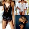 Sexy Women Lace Backless Bodysuit Sleeveless Lingerie Lace Leotard Top Jumpsuit