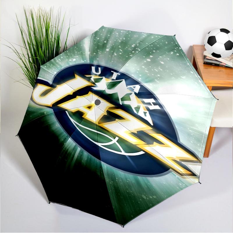 Jazz Basketball Team Umbrella 8-Frame for Travel, Camping, Casual Lightweight Portable Umbrella, Essential for Every Family Holidays Gift