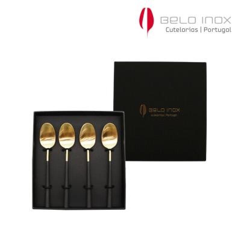 [belo inox] Neo Black Gold Tea Spoon 4P Set