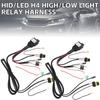 2sets Car 1 lead 2 Lamp H4 HID Bi-LED Relay Harness Wire High Low Projector Lens Cables Headlight Control Connector Wires 12V