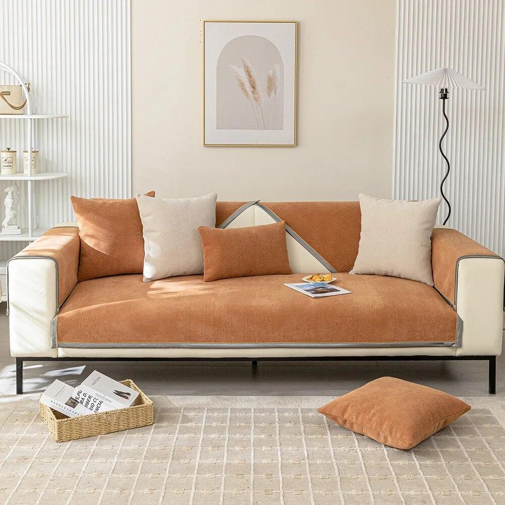 

Жаккардовый чехол для диванной подушки, тканевый нескользящий новый чехол с защитой от кошек, четыре сезона, универсальный простой модный синель 70x70cm