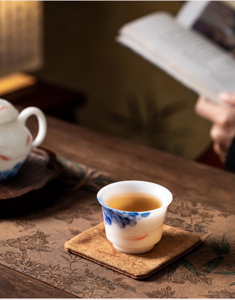 Jade Porcelain Gongfu Tea Cup Set - Thin-Walled Master Cup with Gift Box