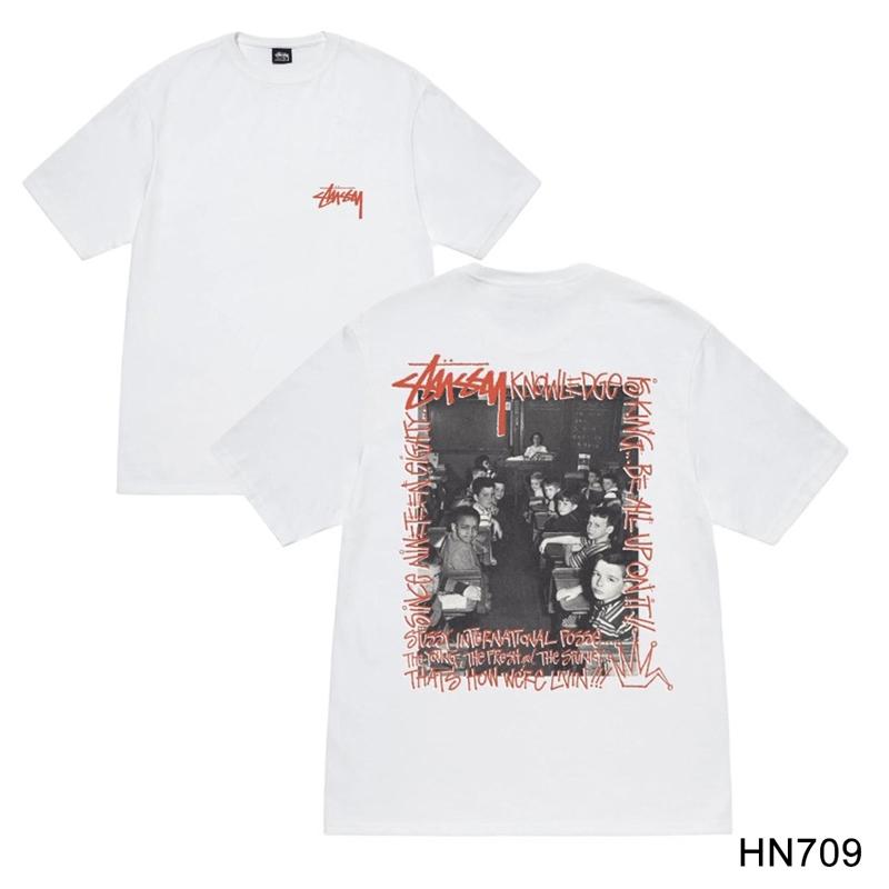 Stussy 2025 Sommer Neues Hochwertiges Rundhals-T-Shirt aus Baumwolle für Männer und Frauen Klassisches Logo mit neuem Musterdruck Paar-T-Shirt