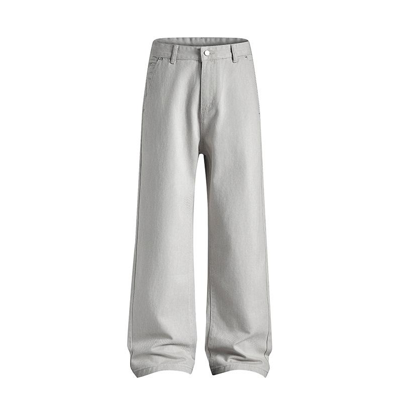 New Autumn Casual Jeans for Men's Handsome Draped Loose Mid-waist Pants