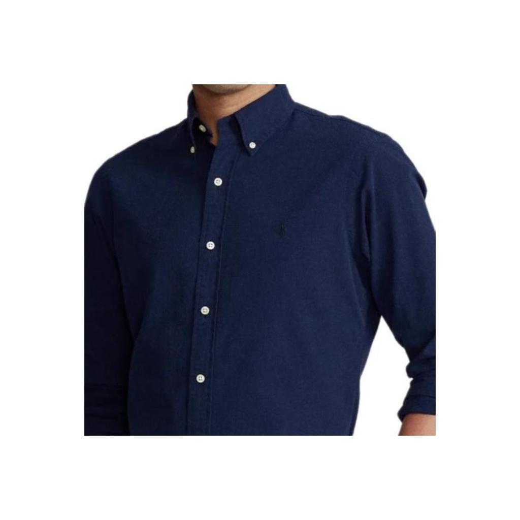 Polo Ralph Lauren SS23 Solid Color Long Sleeve Button Down Shirt With Pony Embroidery Men Shirts Dark-Blue MNPOWOV16821511-410