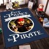 Keep The Prince I'll Take The Pirate Carpet - Blue Background Pirate Theme Design Suitable for use as an anti-slip1 for1room and bedroom sofas