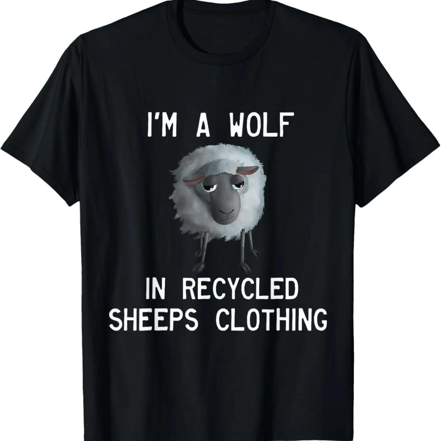 Sweet Sheep - wolf in recycled sheeps clothing (D010-0894A) T-Shirt S чёрный