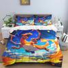 Cute Cartoon Charizard-Themed Bedding Set, featuring a soft duvet cover and pillowcases—perfect for teenagers, children, and mor