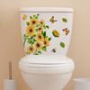 T251# Plants Flowers Butterflies Wall Sticker Bathroom Toilet Decor Decals Living Room Cabinet Home Decoration