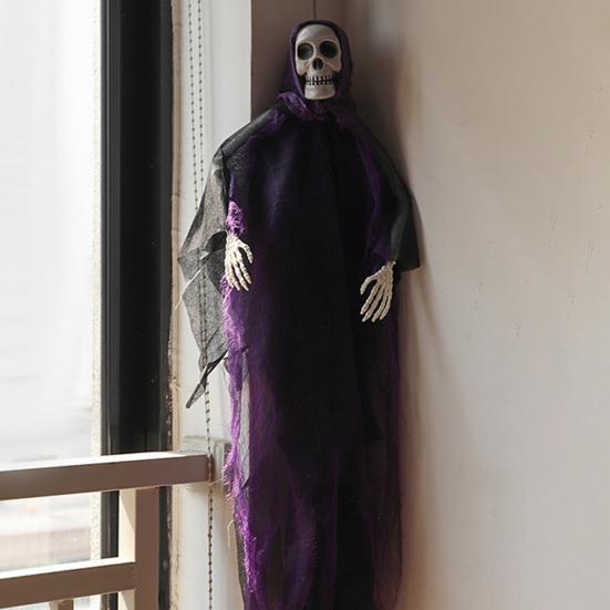 Halloweenská závěsná dekorace lebky ducha venkovní strašidelná ponurá smrtka děsivý létající kostlivec duch pro verandu dvůr zahradu stromová dekorace