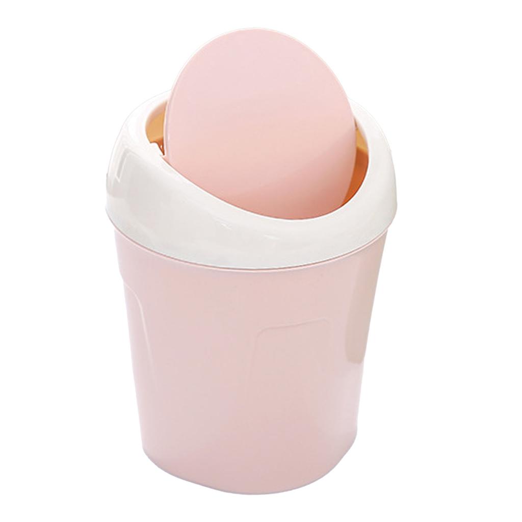 Desktop Trash Can Small Mini Plastic Table Garbage Bin with Swing Lid for Living Room Coffee Table S