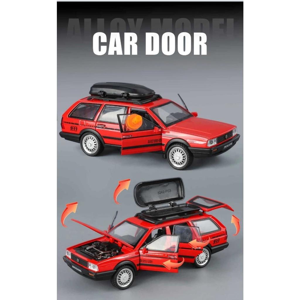 Diecast 1/32 VW SANTANA Wagon Alloy Car Model with Sound Light Children Boy Birthday Gift Toy Vehicles Miniature Voiture