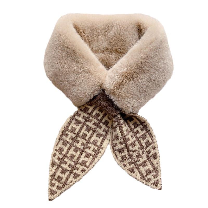 New Scarf for Women in Autumn and Winter Fashionable Plush Imitation Rex Rabbit Fur Cute and Versatile Student Scarf Imitation Rabbit Fur Collar