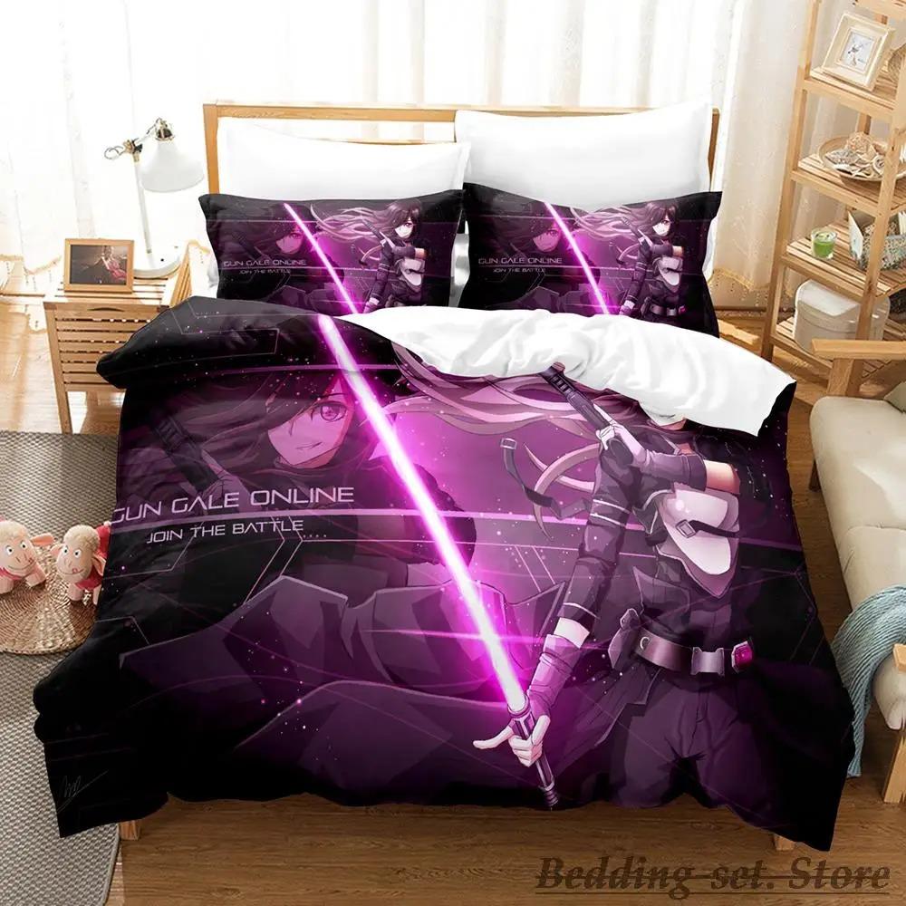 Neu Schwert Art Online II Bettwäsche Set Cartoon Anime drei-stück set Erwachsenen Kind Schlafzimmer Bettbezug Sets 3D Kawaii roupas de cama