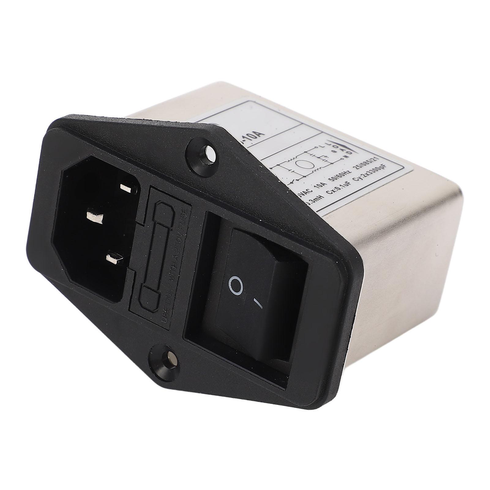 

Rocker Switch Power Socket AC 115V 250V IEC Inlet Module Plug with Fuse for Equipment