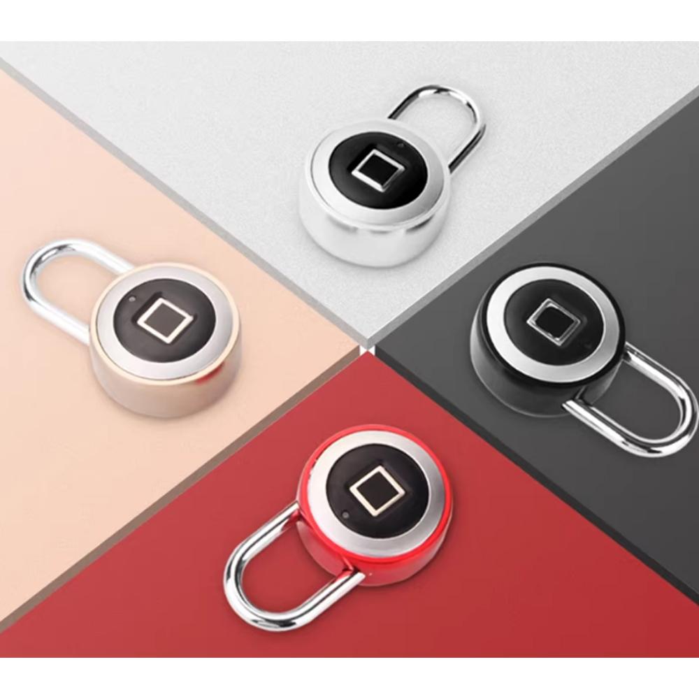 Waterproof Anti-Theft Smart Fingerprint Padlock 304 Stainless Steel Supports Fast USB Charging (Black,stainless steel&fingerprint unlocking)