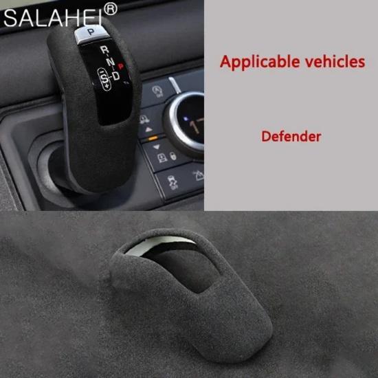 

Обертка из замши Алькантара для Land Rover Defender L663 90 110 Наклейка на крышку ручки переключения передач Аксессуары для интерьера чёрный
