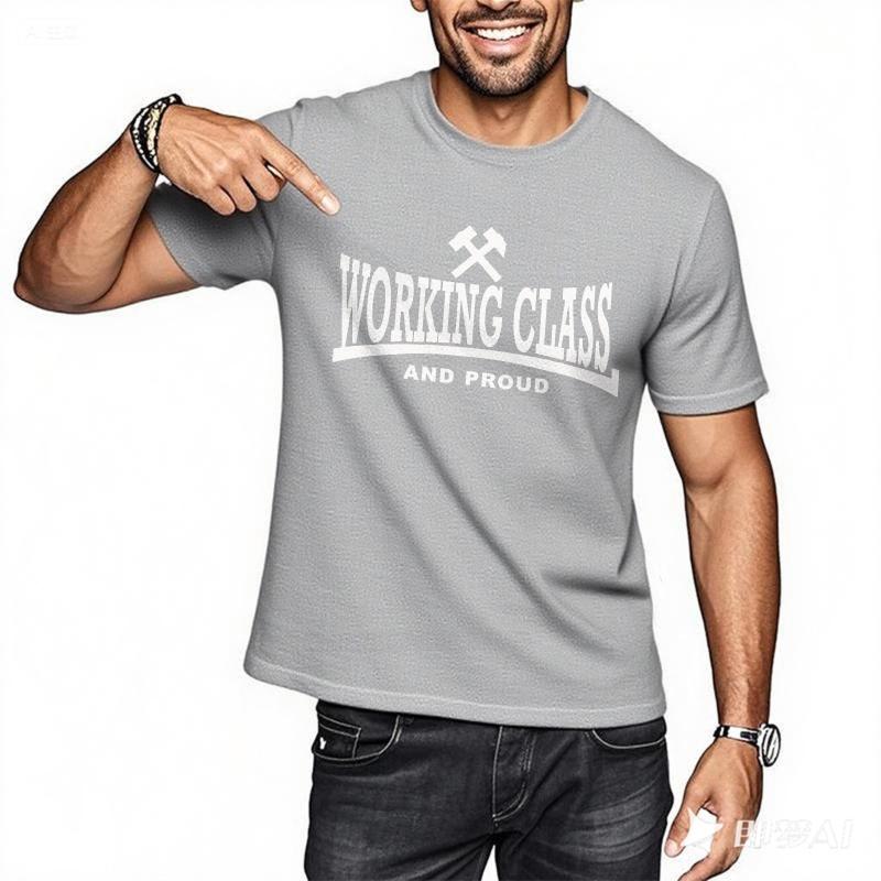 Top T-Shirts O-Ausschnitt Kurzarmshirt Arbeiterklasse Und Stolz Vintage Neu T-Shirts Stilvolles Kurzarm Trendiges T-Shirt