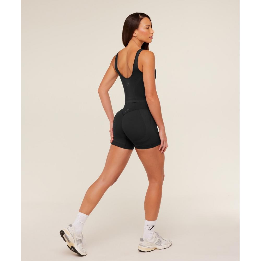 Gymshark Weekend Seamless Shorts Gs Black Gs Asphalt Grey B6b3m Bcyl