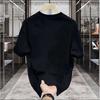 Men Fashion Casual Cartoon Print Cotton Round Neck Short Sleeve T Shirt