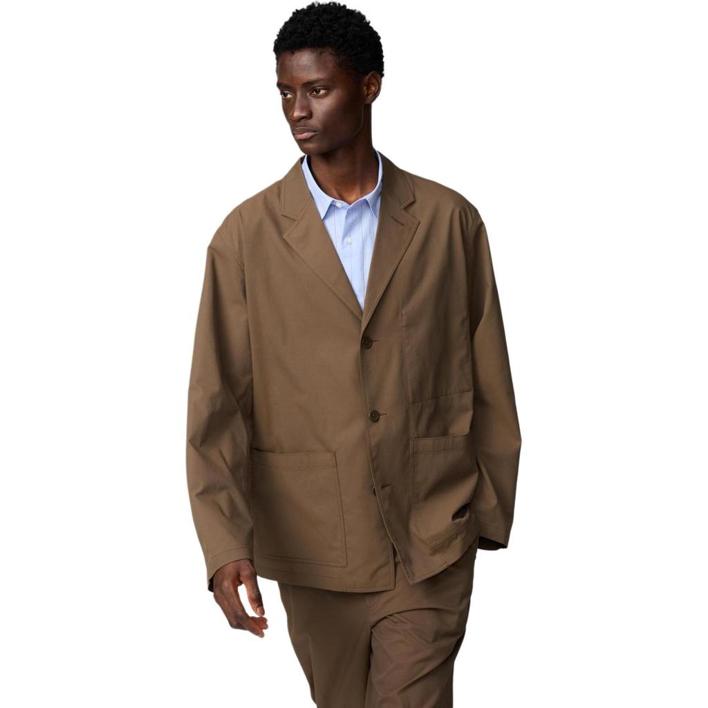Uniqlo × Clare Waight Keller Collaboration C Series SS25 Solid Color Single-Breasted Double-Pocket Casual Blazer Men Blazer Brown 476645-34