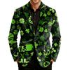 Herren Bedruckter Kord Samt Taschen Anzug Jacke Cardigan Herren Freizeitanzug