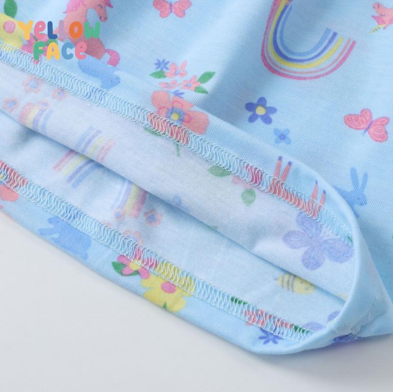 Unicorn Princess Dress: Stylish Long-Sleeve Round Neck for Girls Aged 3-8, Perfect for Spring and Autumn.