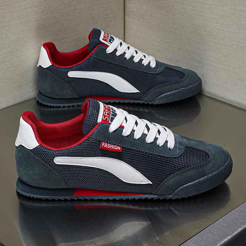 Men's Casual Shoes Lace-up Mesh Sneakers Summer Breathable Comfortable Walking Shoe Fashion Forrest Gump Driving Shoes for Men