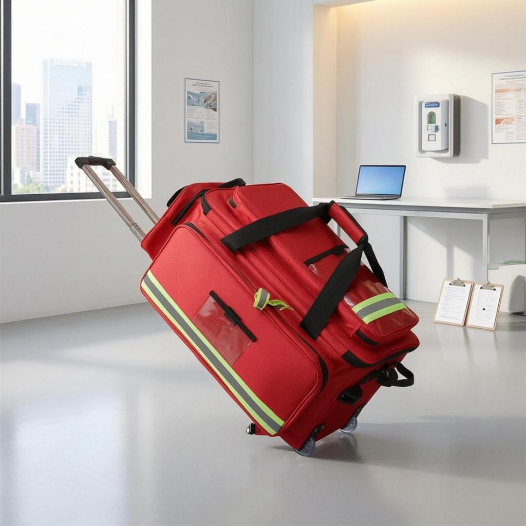 Emergency Bag with Wheels Reflective First Aid Large Capacity