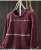 Women's Retro Striped Jacquard Knit Sweater - Loose Fit, Plus Size, Cozy Autumn/Winter Pullover