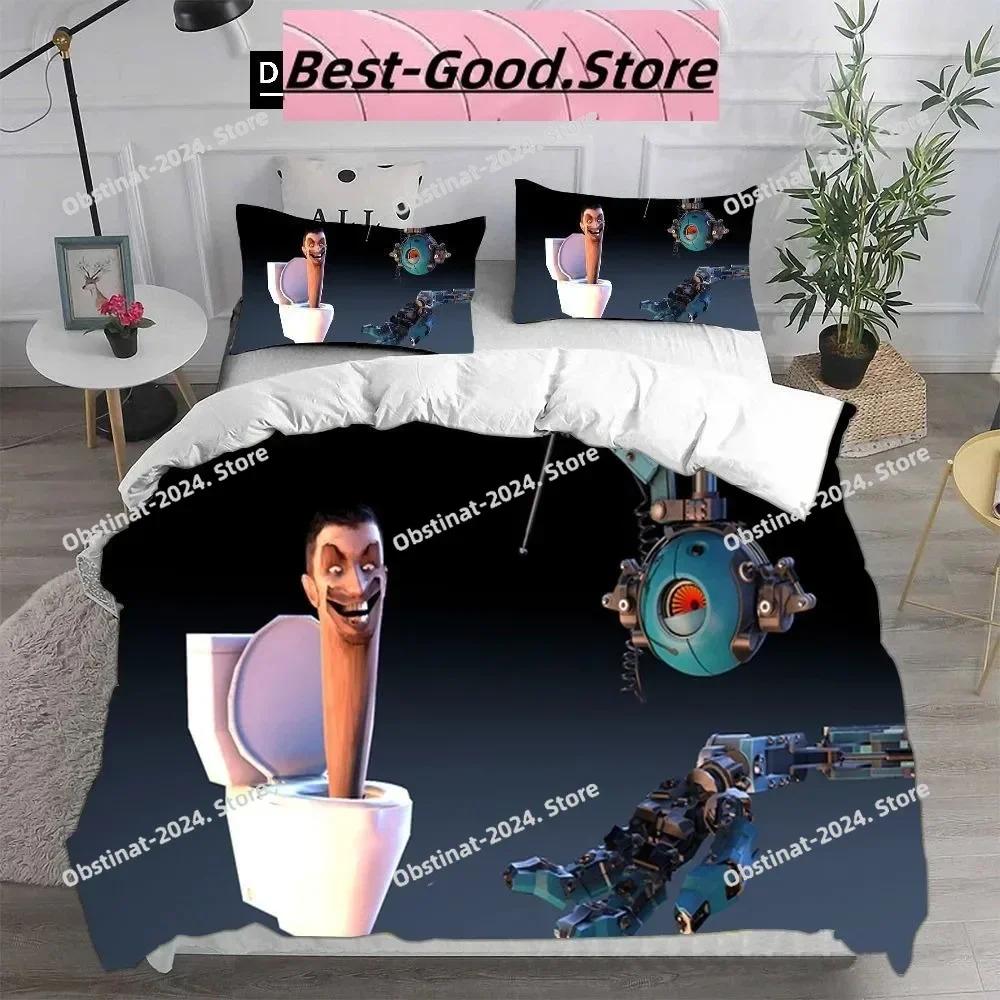 3D Fashion Game Skibidi Toilet Arale Bedding Set Print With Pillowcase Bed Duvet Cover Soft Single Double Queen Super King Size