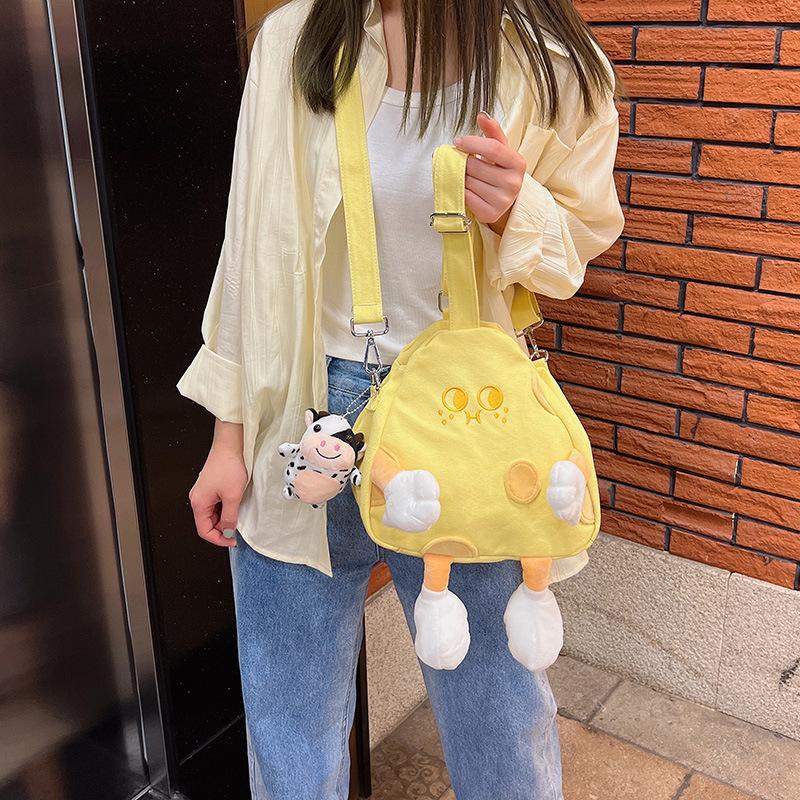 New backpack niche design shoulder bag cheese large capacity women's bag student personality messenger bag bag