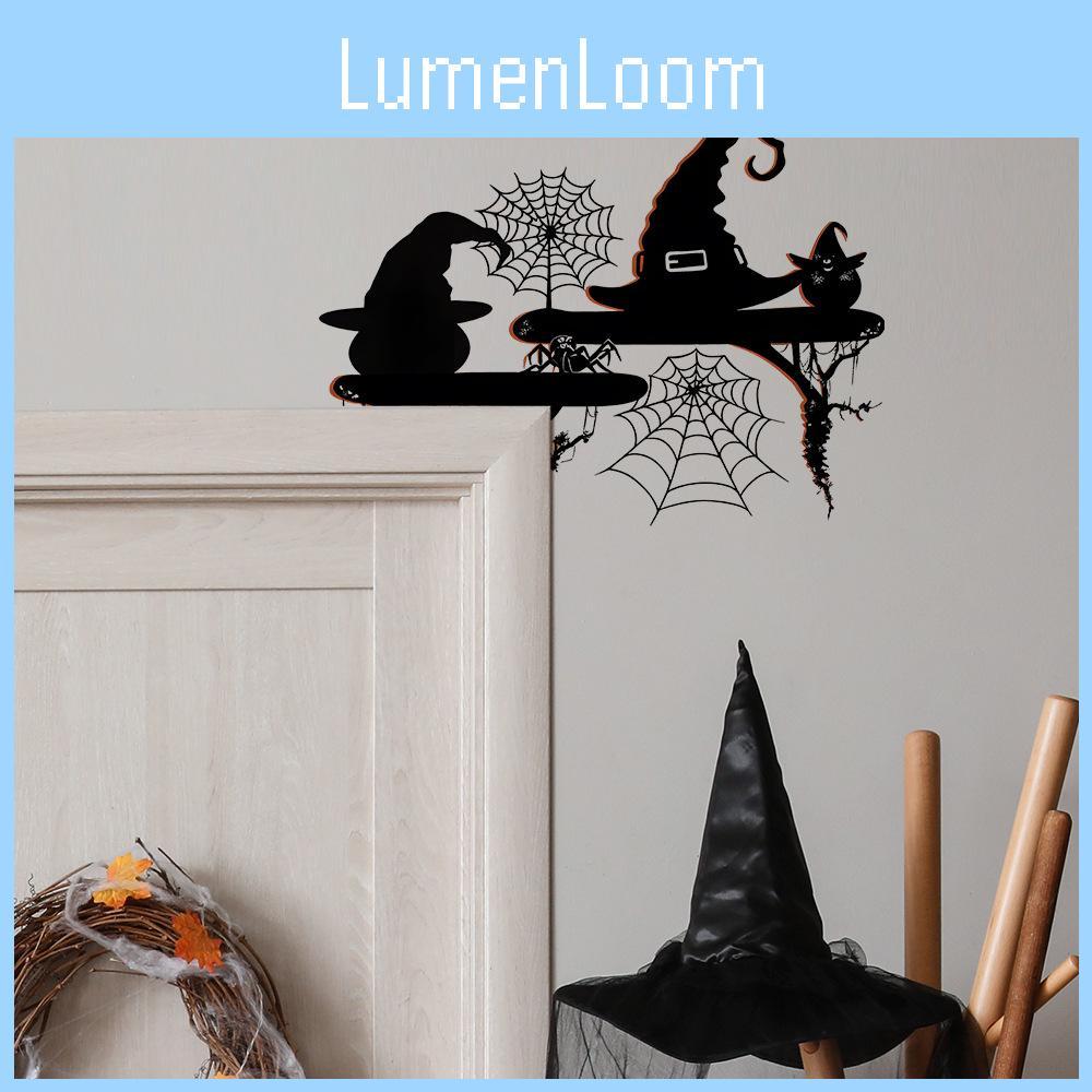 Theme Halloween Spider Web Wizard Hat Pattern Home Wall Sticker Decoration