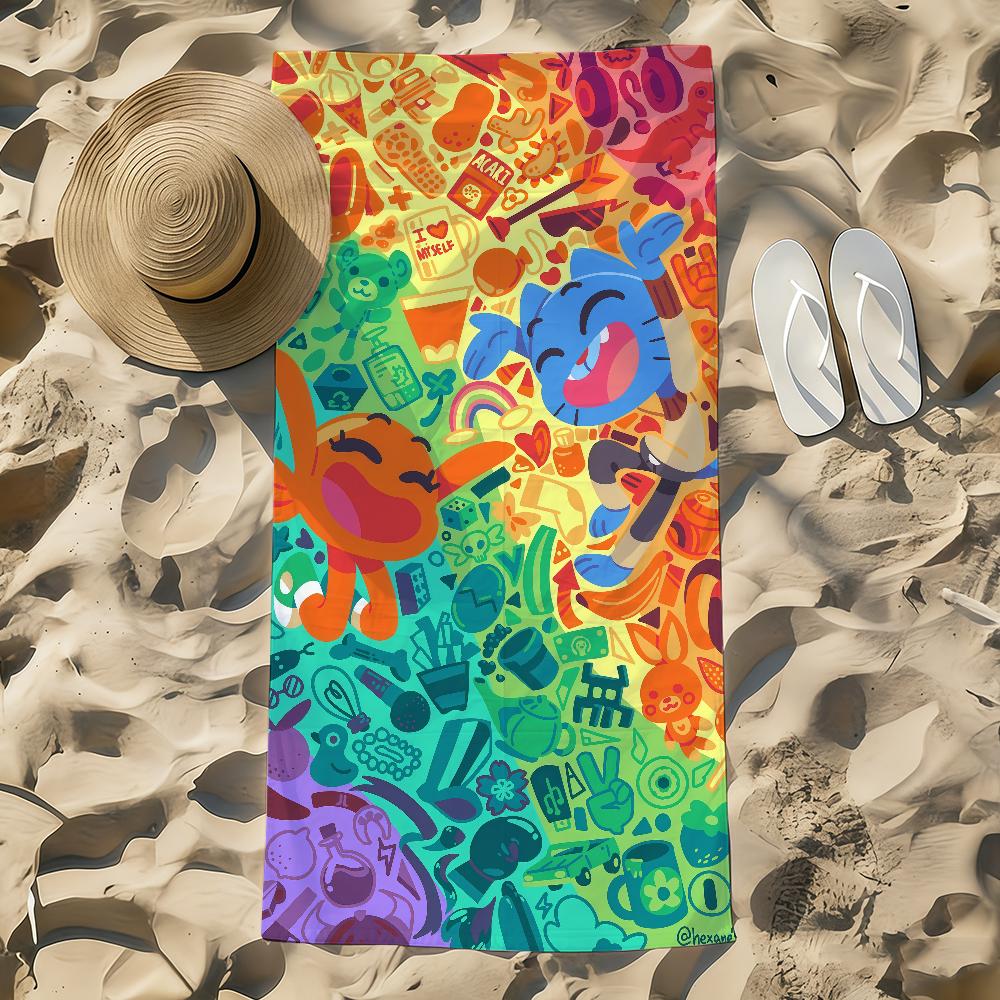 Handtuch Strandtuch Übergröße Schnelltrocknend Saugfähig G-gumball lustig Weich Schwimm W-Welt der Strandtücher A-Erstaunlich für Männer Frauen