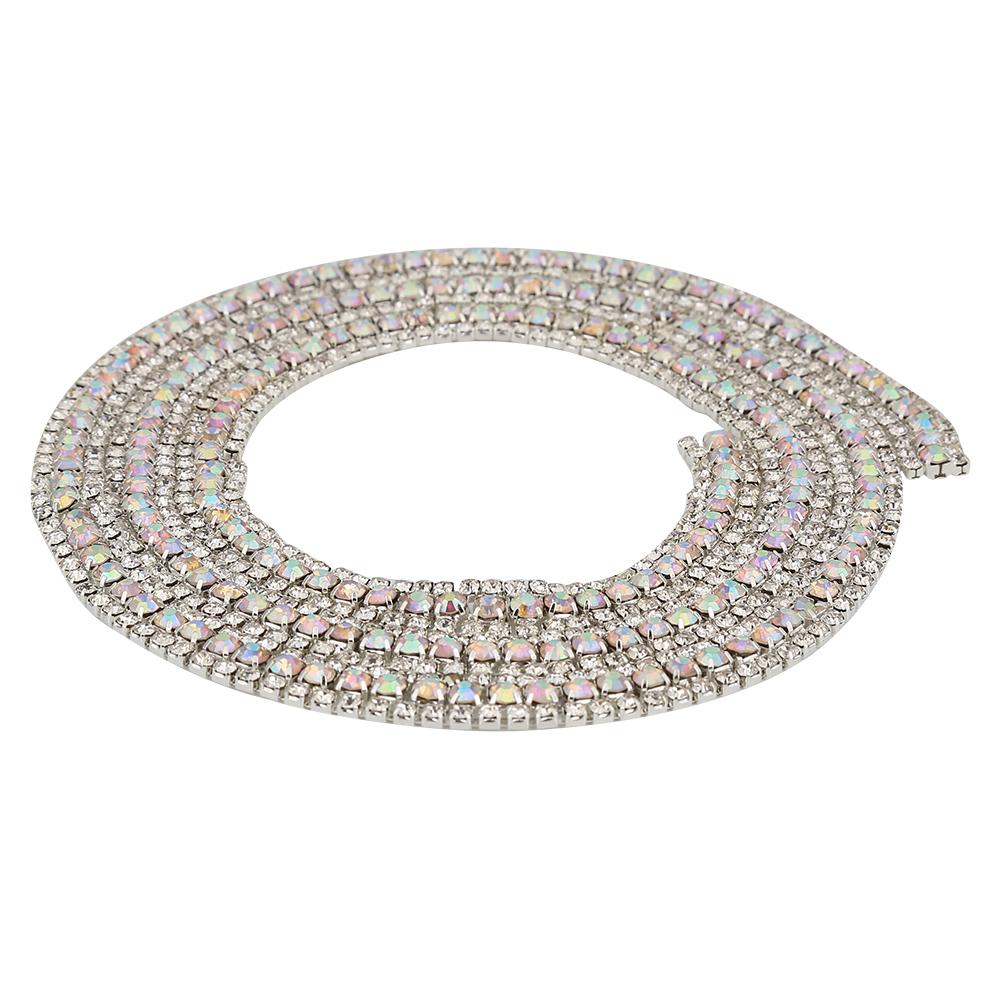 

3-х рядная ромбовидная сетка, рулон, блестящая лента со стразами, украшение (Золото) серебряный