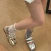 Autumn Cover Toe Women Sandals Elegant Butterfly-knot Pearl Buckle Shoes Ladies Outdoor Street Style Flats Sandalias