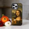 Een belachelijke Mona Lisa meme Telefoonhoesje Voor iPhone 17,16,15,14,13,12,11 Plus,Pro Max,XS,Kleurrijk Zilveren Telefoonhoesje Funda Cover