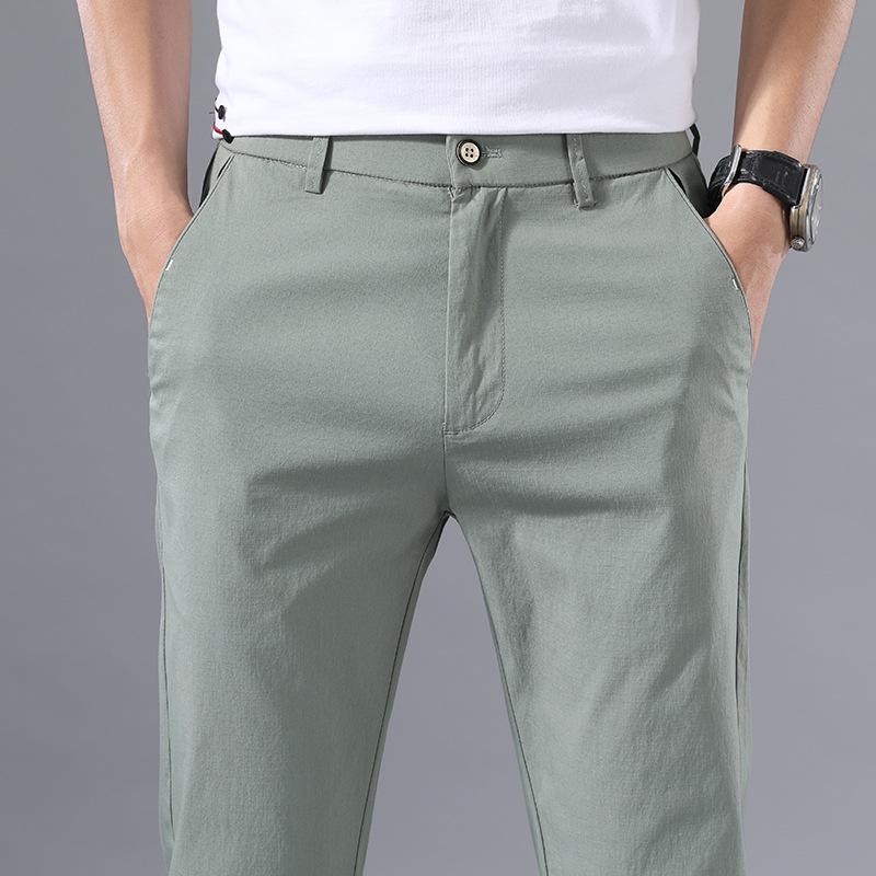 Spring Autumn Thin Slim Men Casual Pants Classic Business Cotton Stretch Golf Trousers Korean Fashion Male Clothing Pants