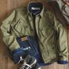 Chaqueta de trabajo lavada de peso pesado estilo militar retro estadounidense para hombre, chaqueta informal con múltiples bolsillos a la moda para otoño