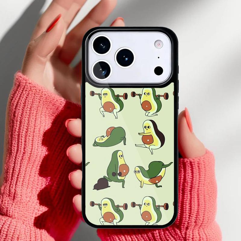 Newest Delicious Avocado Pattern Phone Case for iPhone 17 Air 16e 15 14 13 Pro Max Back Cover for 12 11 Pro Coque