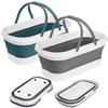 Easy Hold Mop Bucket Foldable Laundry Basket with Wheel Folding Best Water Basin Home Item for Washing Fishing Camping Basin