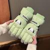 Thickened Cartoon Women's Waterproof Finger Gloves Riding Anti-wind and Cold Cute Warm Velvet Ski Gloves
