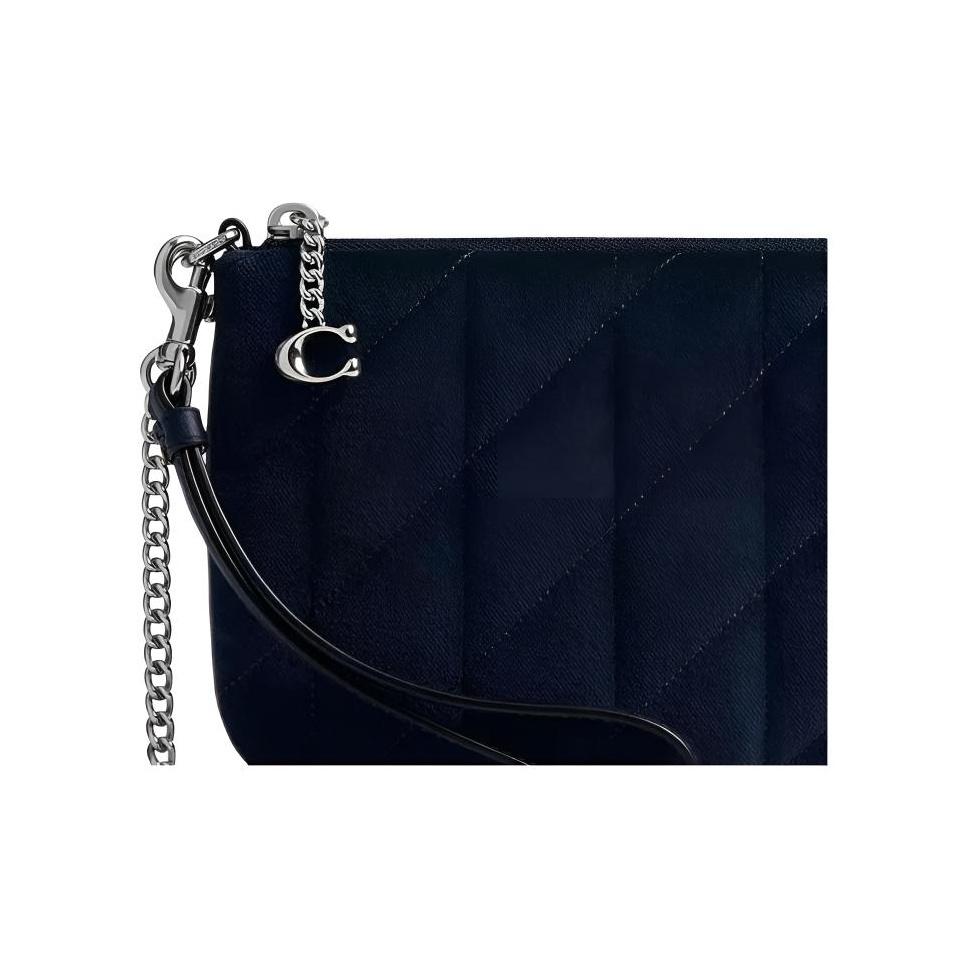 Coach Medium Velvet Crossbody Shoulder Bag With Silver Hardware And Zipper Closure Women bags Black CW583-LHVDQ