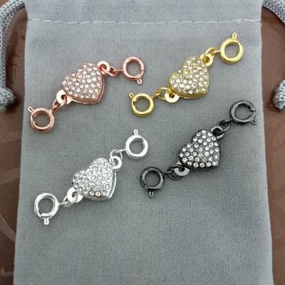 4 Sets Heart Magnetic Clasps Buckle Link Lock for Jewelry Making Findings